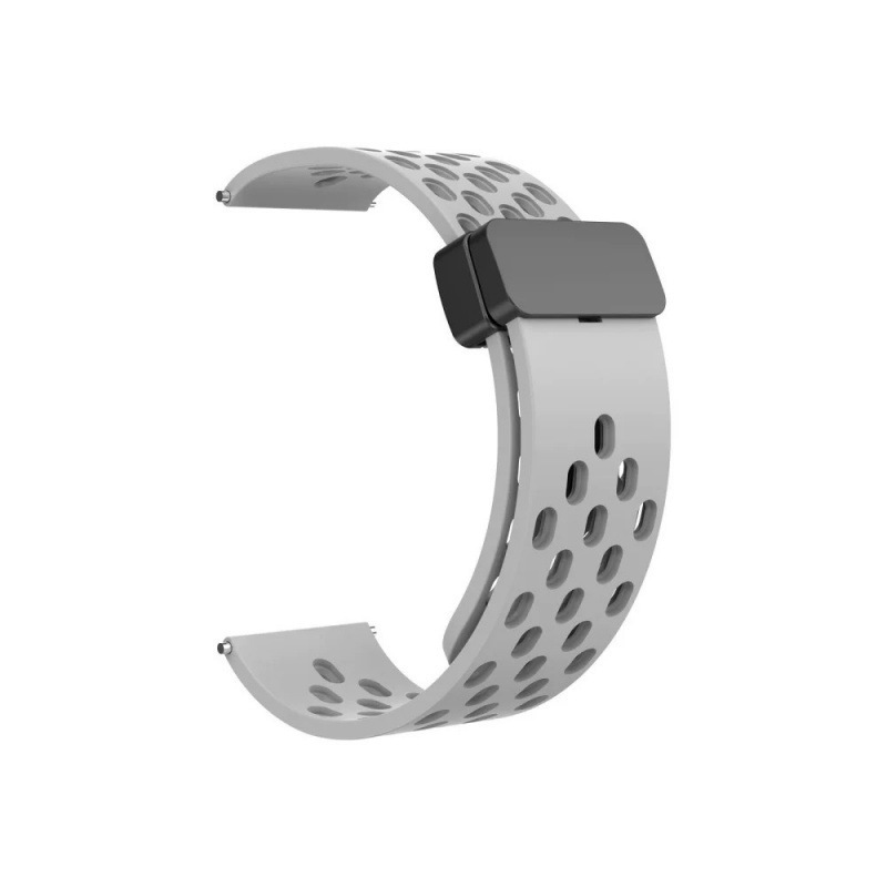 适用华为5三星watch7小米s4透气洞洞运动gt6硅胶磁吸折叠扣手表带|undefined