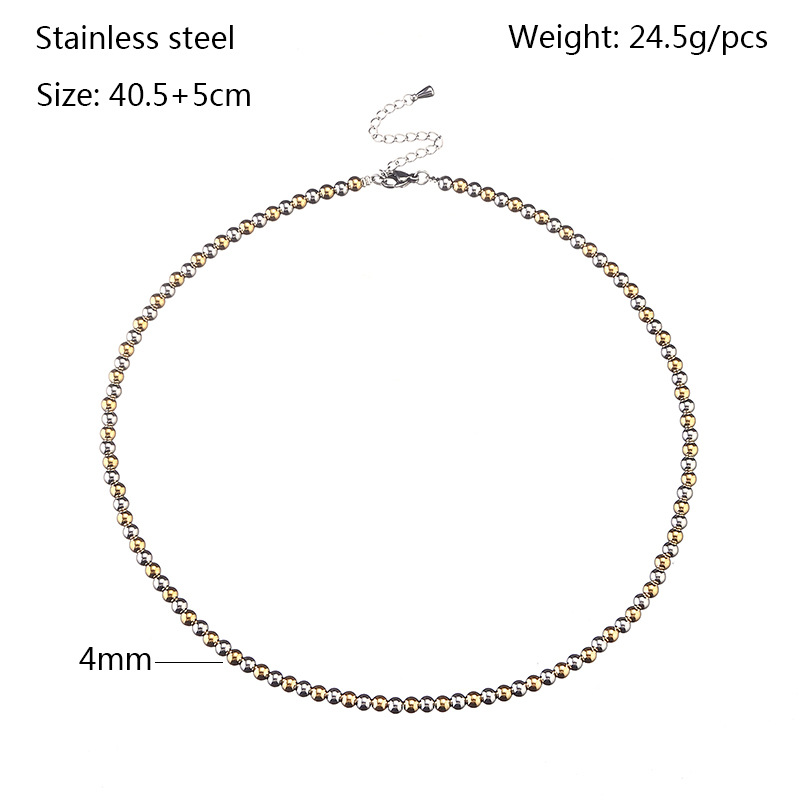 Modern Style Round Stainless Steel Necklace display picture 7