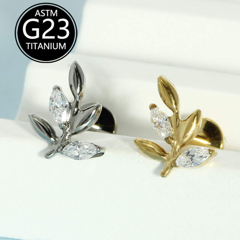 Pointed titanium steel lip stud product view