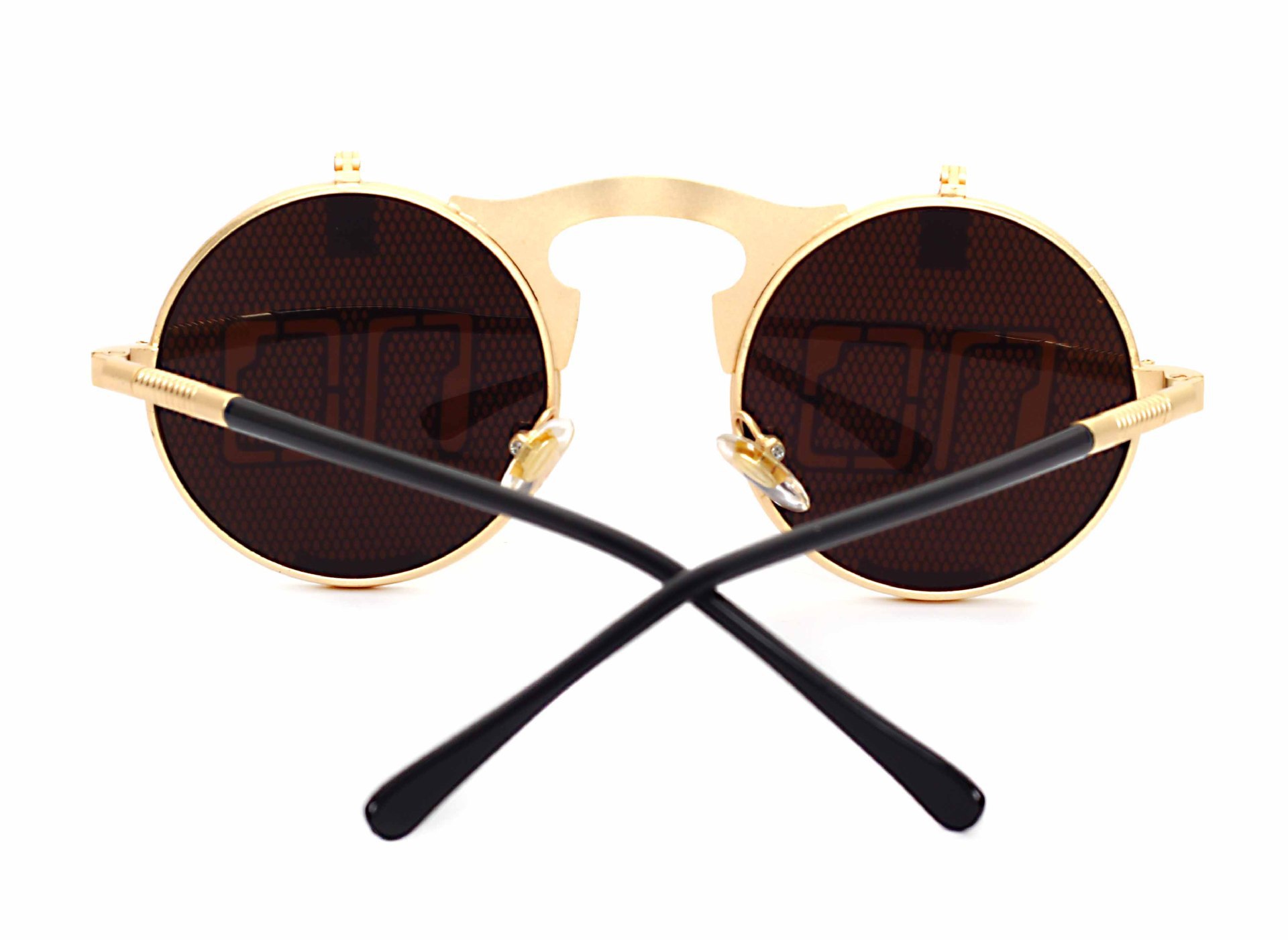 Punk Geometric Color Block Ac Round Frame Full Frame Men's Sunglasses display picture 3