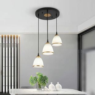 Restaurant Chandelier Three-head Modern Simple Led Atmospheric Home Nordic Dining Room Lamp Creative Bar Personalized Dining Table Lamp