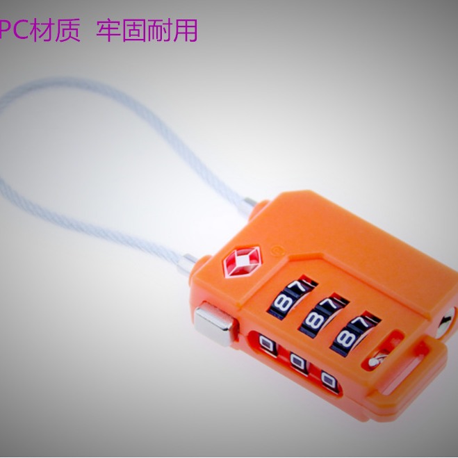 現物全英語中性包装新PC材質TSA21100ワイヤロープケースパスワードロック