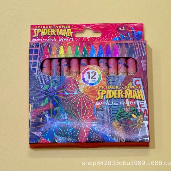 Youzhi factory direct painting 12-color 802 crayons boys Spider-Man girls KT cat can give away Sanli