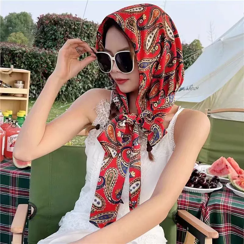 Тонкая модная летняя шляпа, шарф, защита от солнца