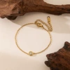 【E184】 A drill bracelet golden color