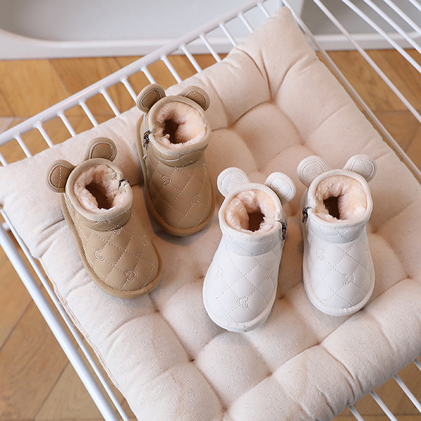 Baby snow boots with velvet thick cotton shoes winter warm shoes…