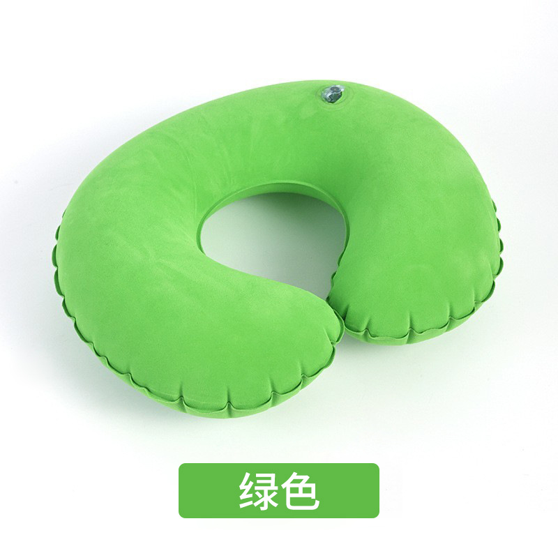 C-shaped inflatable pillow-green