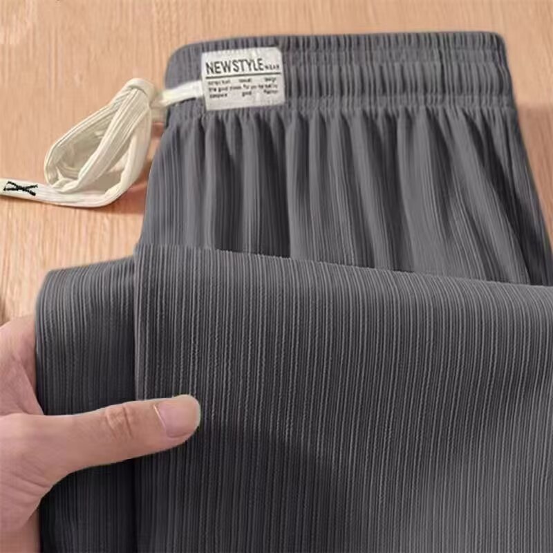 2025 New Style Petite Loose Casual Pants for Men Korean Version Trendy Versatile Pants Summer Thin Drape Wide-Leg Pants 2025 New Style Petite Loose Casual Pants for Men Korean Version Trendy Versatile Pants Summer Thin Drape Wide-Leg Pants