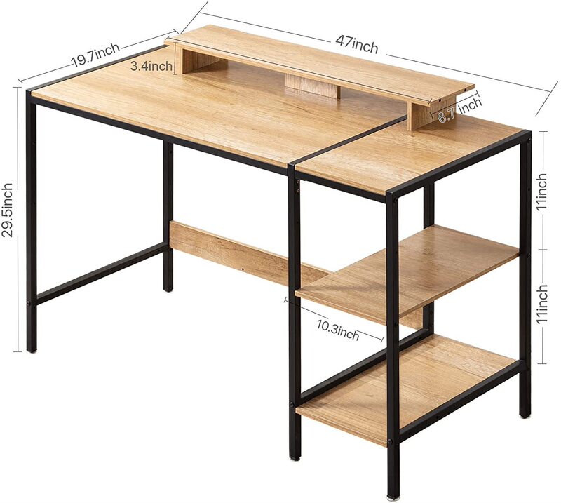 Foreign Trade Source Computer Desk with Storage Rack-Home Office Desk with Large Monitor Stand 47inch Small Desk Foreign Trade Source Computer Desk with Storage Rack-Home Office Desk with Large Monitor Stand 47inch Small Desk