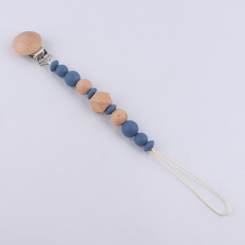 Nuevos suministros para bebés intervalo octogonal perlas Cadena de pezón calmante bebé mordedura molar Cadena de pezón cadena anti-caída