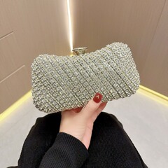 新款跨境手拿包宴會名媛手抓包禮服包包旗袍包鑲鑽晚宴包小手包女