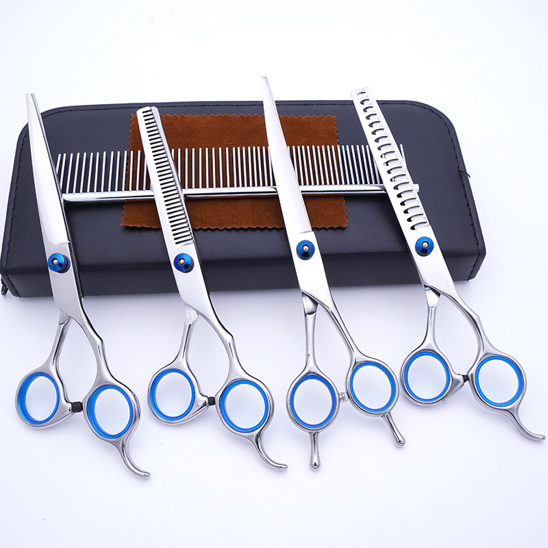 Directo de fábrica de 7 pulgadas de acero inoxidable tijeras para mascotas tijeras de corte de pelo de perro profesional tijeras de dientes finos tijeras de hueso de pescado traje
