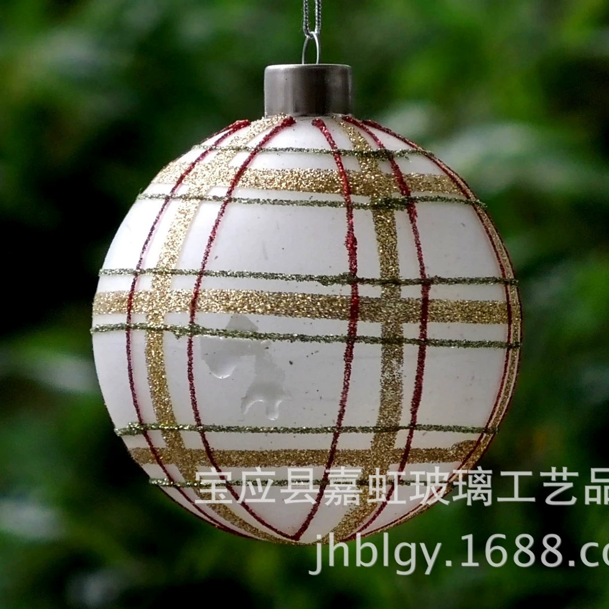 Painted glass Christmas pendant, Birthday gift