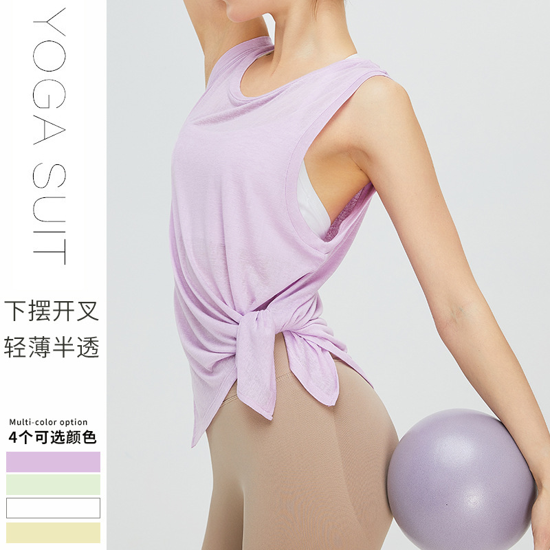 Transfronteriza nueva blusa de Yoga de secado rápido ligero ropa de entrenamiento suelta sin mangas para mujer ropa de yoga deportiva superior para correr