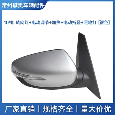 Rear mirror/rearview mirror assembly: Folding Reflector Mirror - left-drivers-side-10-lines-with-welcome-light-silver