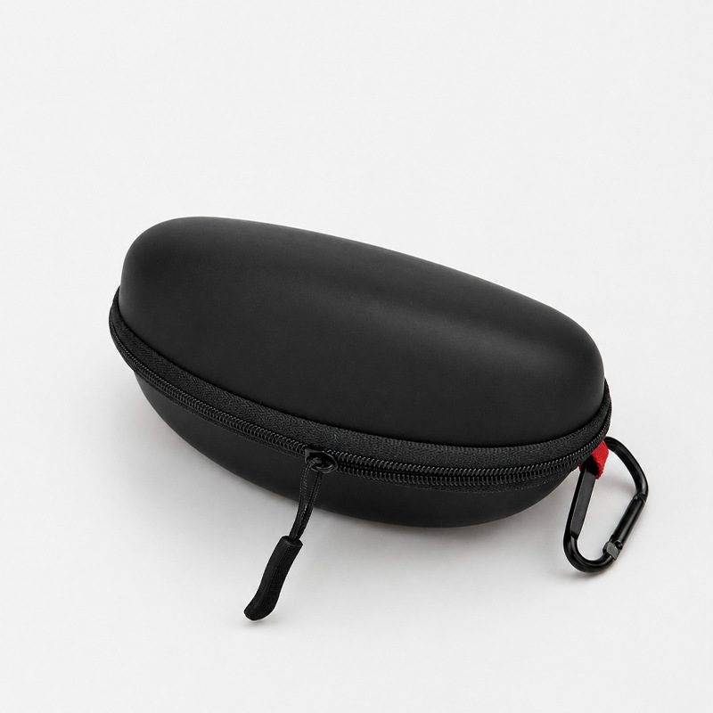 Nueva caja de gafas caja de cremallera de moda tira blanca con gancho de aluminio gafas de sol caso aplicable