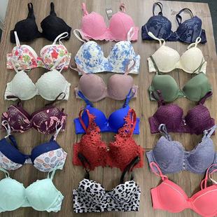 New Cross-Border Foreign Trade European and American Crochet Sexy Lace Women's Underwear Stock Wholesale Steel Ring Adjustable Women's Bra