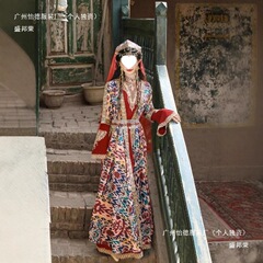 2025 新しい新疆少女服旅行写真ウイグル族新しい漢服カシュフンダープリンセス写真フルセット
