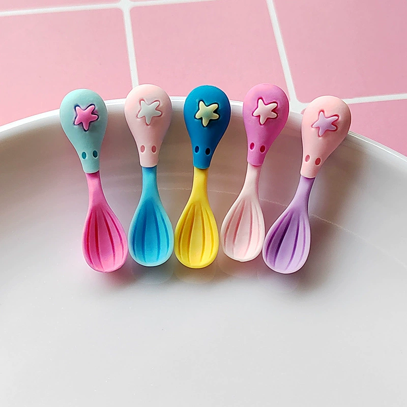 Small family kitchenware, fork, spoon with accessories, cream phone case, accessory, DIY