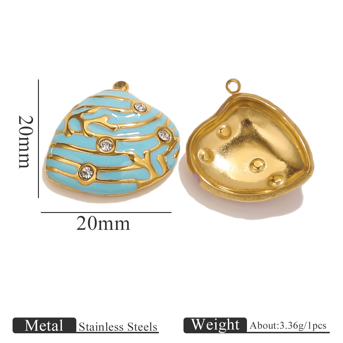 Acero inoxidable vacío de color goteo punto de perforación conchas colgante DIY joyas collar accesorios de pulsera al por mayor