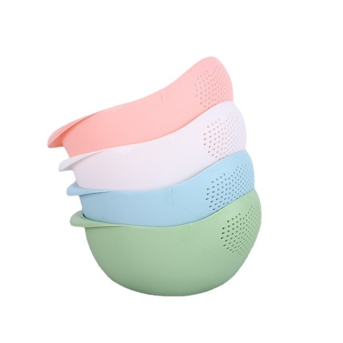 Thickened multi-function rice washing machine rice washing screen Kitchen rice washing basket plastic drain basket Household vegetable washing basket Fruit pot