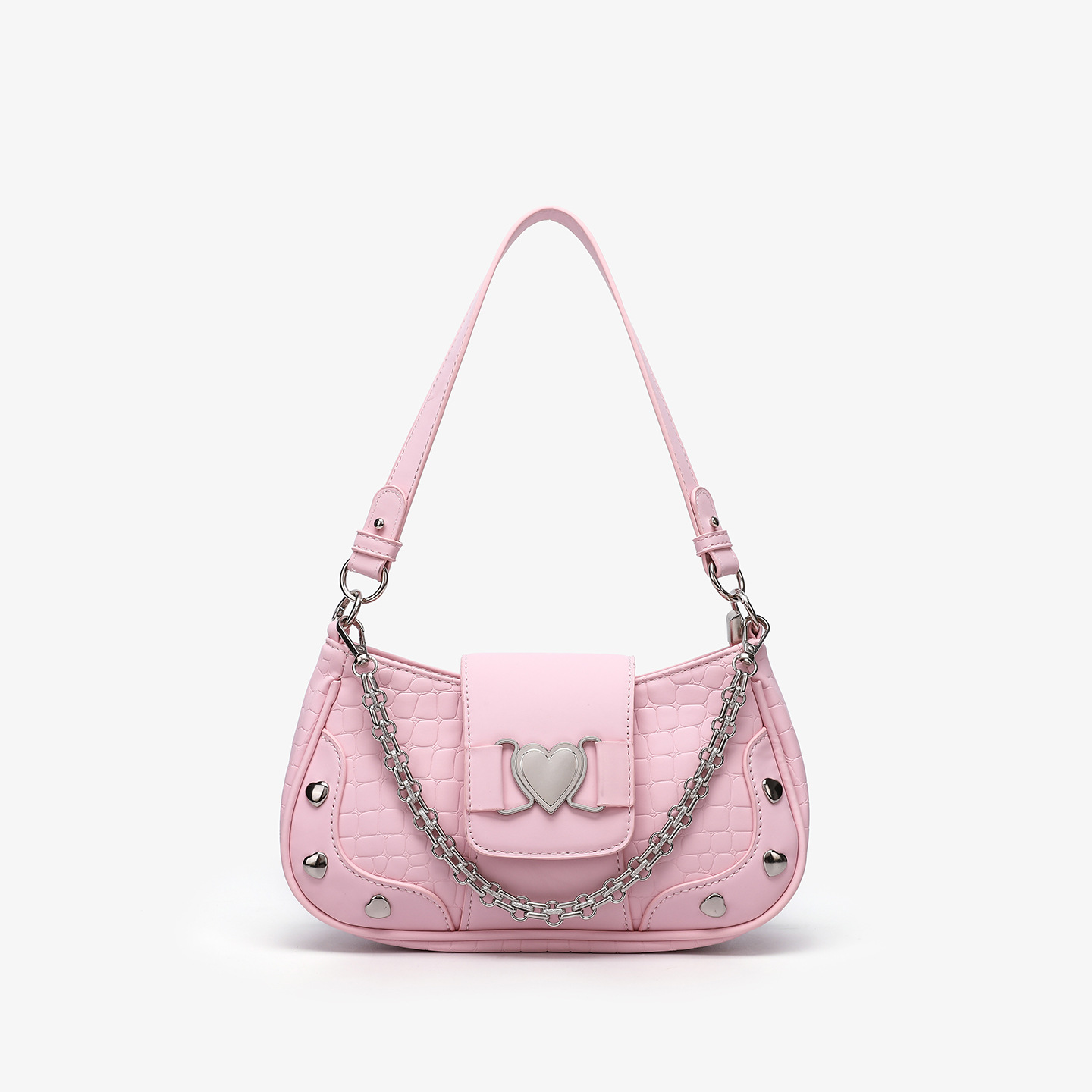 2026 New Trendy Heart-Shaped Sweet & Cool Girl's Underarm Bag, Versatile Luxury Single Shoulder Crossbody Bag