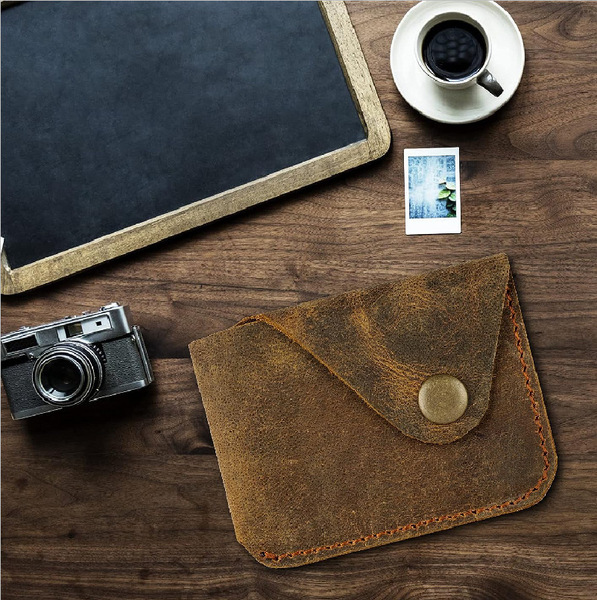 Men's retro leather card holder