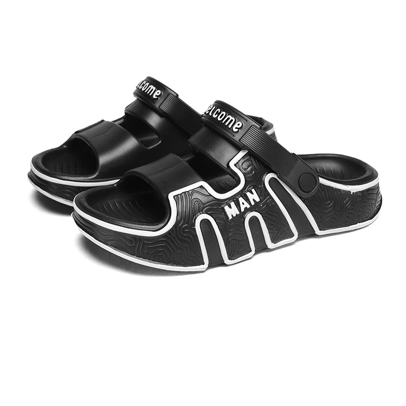 Zapatillas de hombre de verano nuevo estilo de arena para usar fuera de la mierda sensación de fondo suave baño doméstico anti-deslizante trapos fríos hombres al por mayor