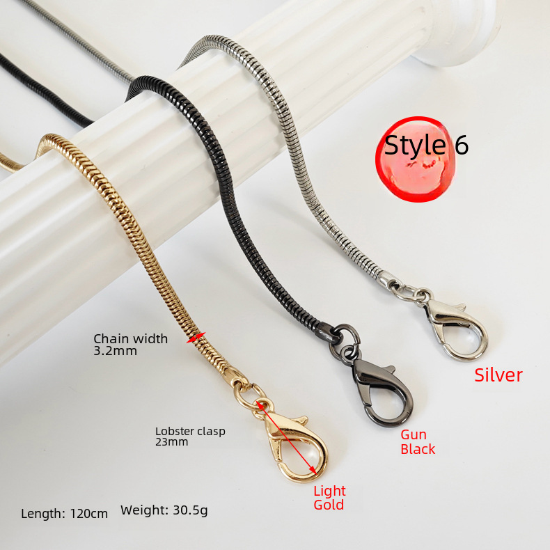 In stock wholesale luggage hardware accessories chain bag chain elegant DIY woven shoulder strap bag with metal bag chain