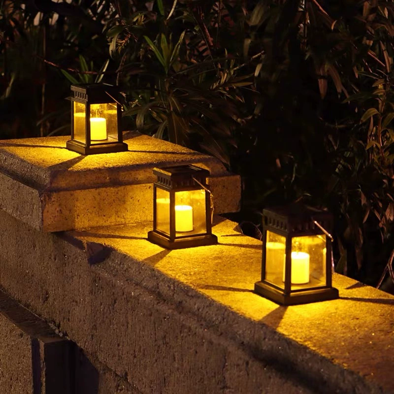 LED candle solar-powered, retro decorations for gazebo, small handheld night light