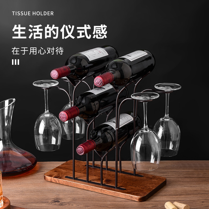 De estilo americano pastoral estante de la copa de vino creativo de estilo Europeo de hierro Estante Del Vino bar decoración del hogar transfronteriza WineRack