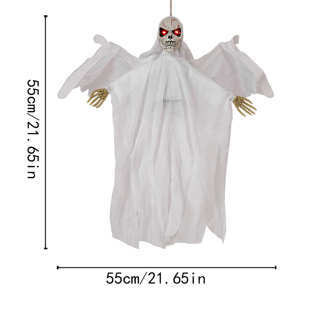 Decoración de Halloween, fantasma colgante, control de voz, fantasma luminoso eléctrico, llamada fantasma, acción a gran escala, sala secreta de fantasmas, decoración de fiesta, accesorios