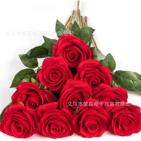 Single Rose Silk Cloth Rose Home Living Room Decoration Fake Flower Wedding Rose Flower Arrangement DIY Tool Artificial Flower