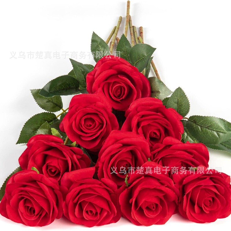 Single Rose Silk Cloth Rose Home Living Room Decoration Fake Flower Wedding Rose Flower Arrangement DIY Tool Artificial Flower