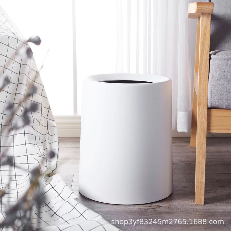 Modern Minimalist Nordic-Style Household Trash Can for Living Room, Cute Girl's Bedroom Trash Bin, Nordic Style, Double-Layer, Ins-Style Modern Minimalist Nordic-Style Household Trash Can for Living Room, Cute Girl's Bedroom Trash Bin, Nordic Style, Double-Layer, Ins-Style