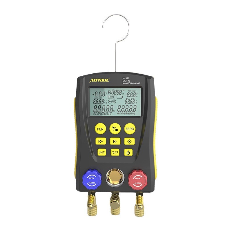 AUTOOL LM120 + coche aire acondicionado refrigerante medidor aire acondicionado líquido añadir coche aire acondicionado digital fluorómetro