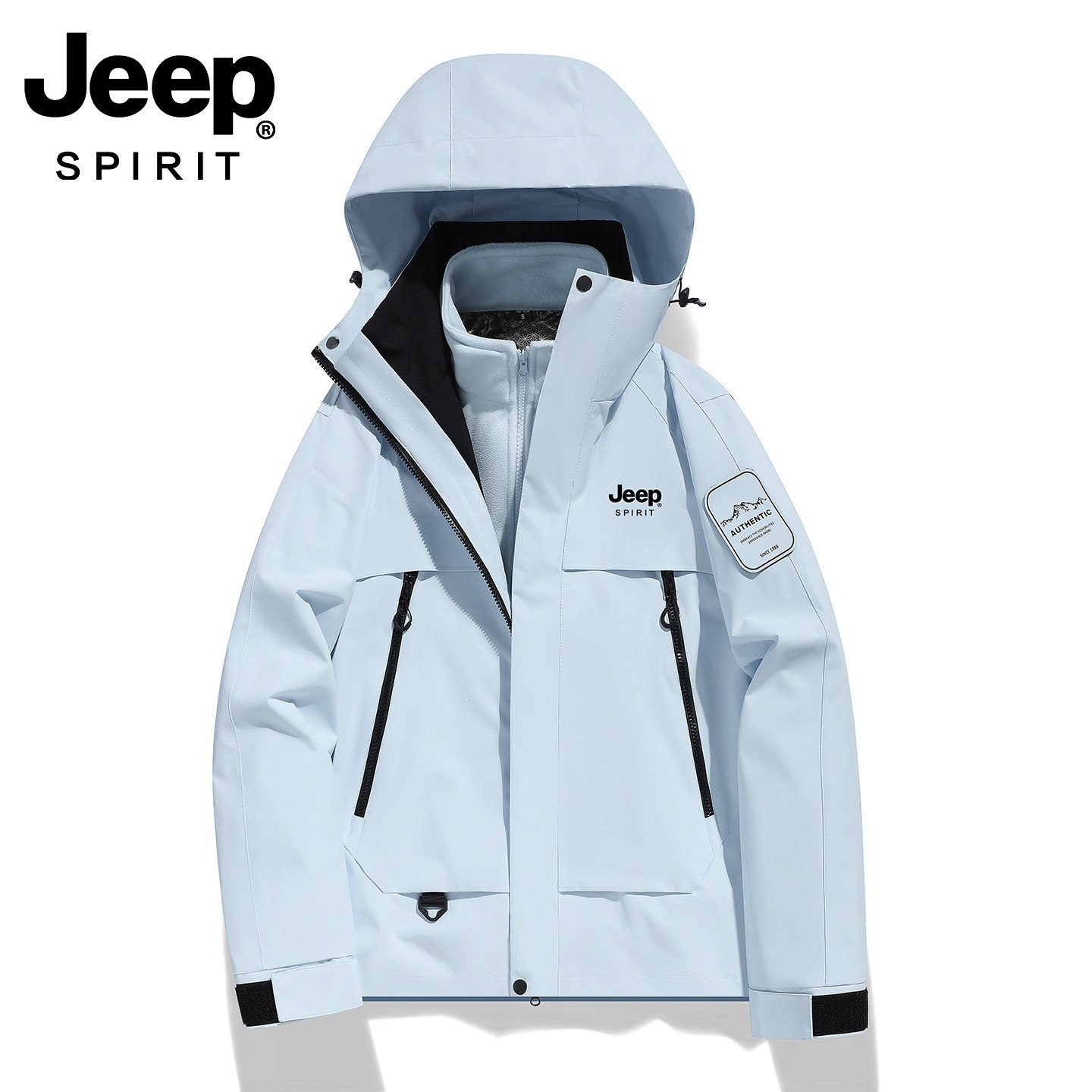 Jeep Spiri unisex 3-in-1 windbreaker, suitable for couples, team uniforms, and outdoor activities like hiking