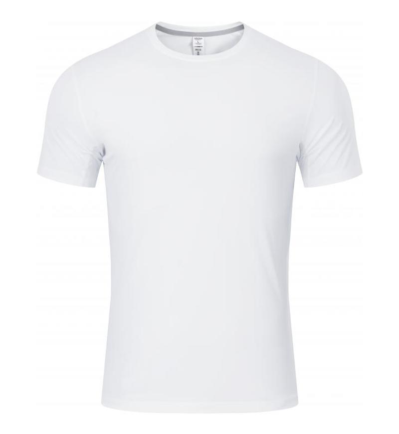 Trajes de gimnasio de verano para hombres y mujeres ropa de entrenamiento al aire libre transfronteriza secado rápido deportivo delgado elástico cuello redondo camiseta transpirable de manga corta