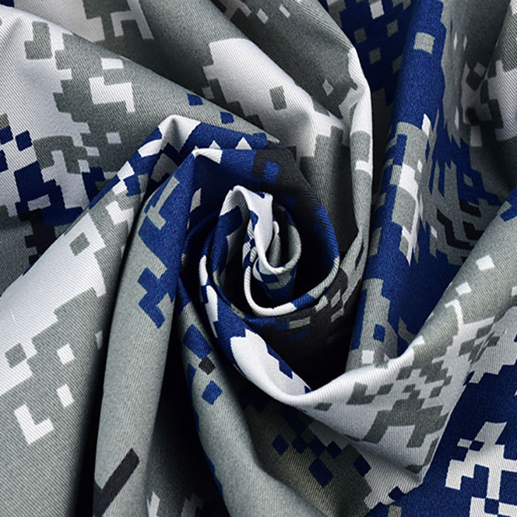 Fábrica de China venta caliente algodón poliéster tela de camuflaje chaqueta tela
