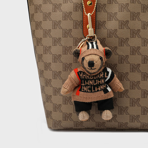 Cute Teddy Bear Plush Sweater Ornament Decor Bag Hanger Accessory Keychain Car Keychain Trendy Couple
