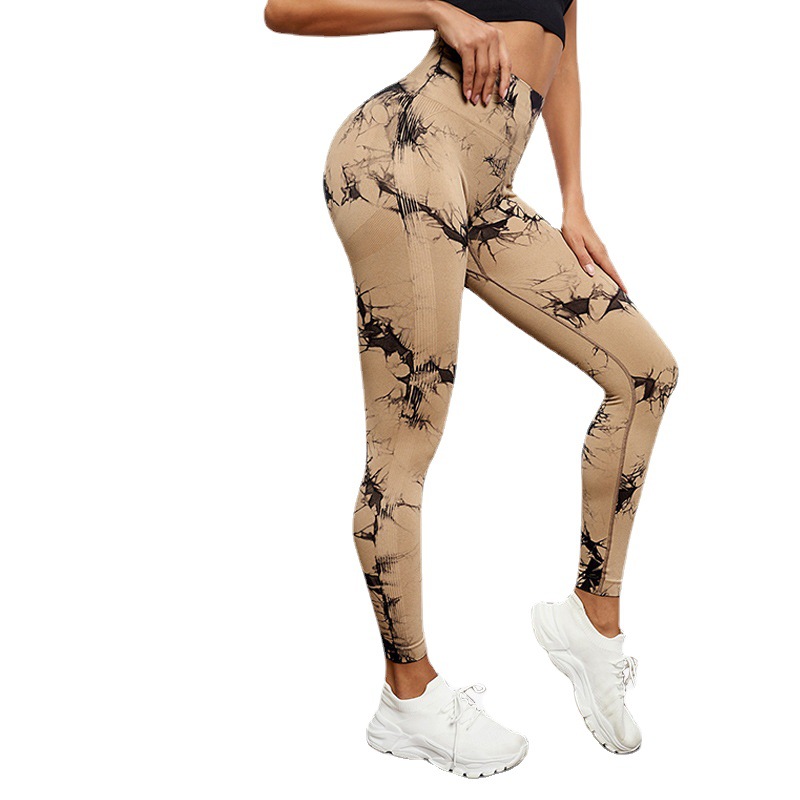 Sin costuras de elevación de la cadera fitness pantalones recortados de las mujeres de cintura alta apretados deportes pantalones de secado rápido transpirable de la cadera de melocotón