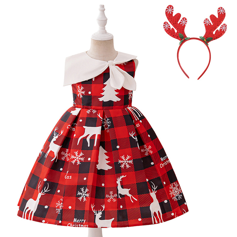 Vestido de niña Santa nevera vestido vestido de niños vestido de princesa de dibujos animados vestido de navidad cos show