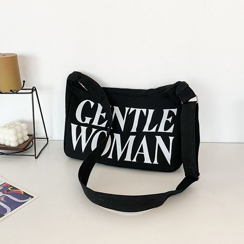 2024 Summer New Korean Style Simple Canvas Women's Shoulder Bag Large Capacity Tote Bag Forest System Casual Large Bag