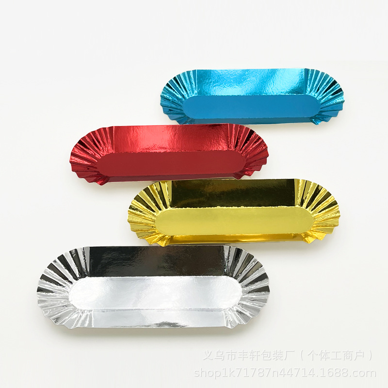Comercio exterior transfronterizo desechable de papel salchicha mariposa dorada película de aluminio impermeable a prueba de aceite plato de perros calientes