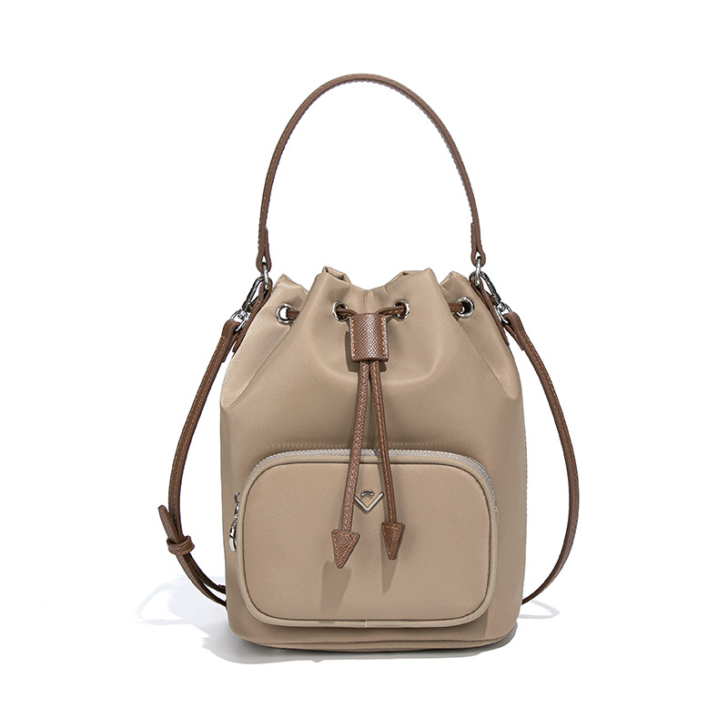 Minimalist Waterproof Nylon Backpack, Lightweight Versatile Bucket Bag, Korean Style Casual Shoulder And Crossbody Bag - Thumbnail 5