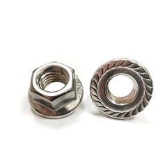 DIN6923 German standard nut, 304 stainless steel high strength white sawtooth anti-slip flange nut