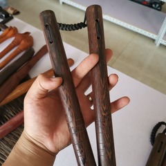 African Ebony Double Sticks, Hard Wood, Chicken Wing Wood Double Sticks, Straight Manufacturer of Solid Wood Martial Arts Sticks