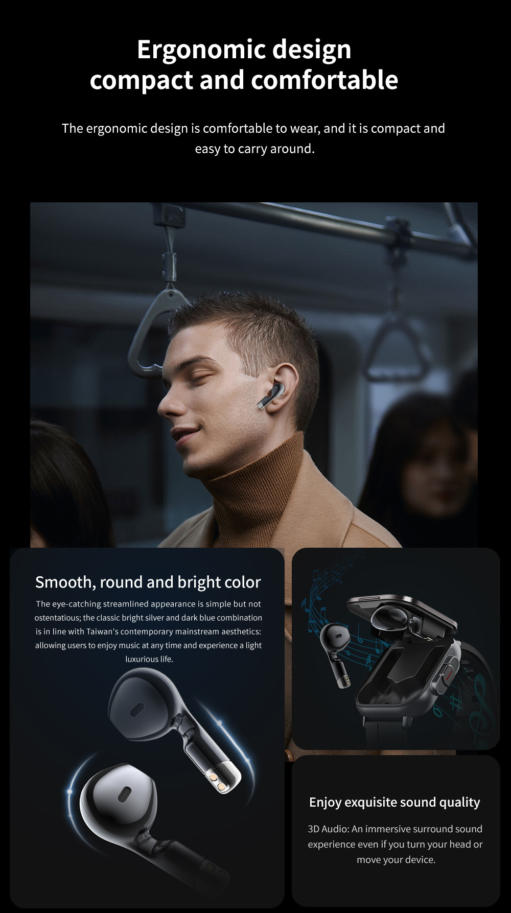 Smartwatch D8 Bluetooth com função de chamada, rastreador de condicionamento físico, monitor de frequência cardíaca, NFC, à prova d'água, compatível com Android_voghion.com