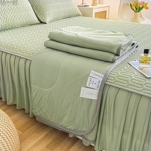 Latex mat three-piece set summer ice silk mat summer quilt four-piece bed skirt washable mat