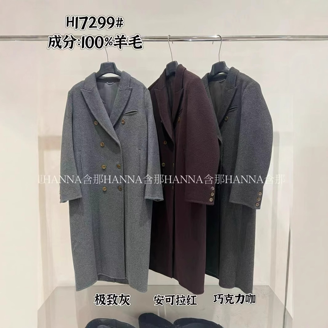 【반품 및 교환 불가】겨울용 울 코트 여성용 고급 겨울 신상 양면 캐시미어 중간 길이 코트 H17299